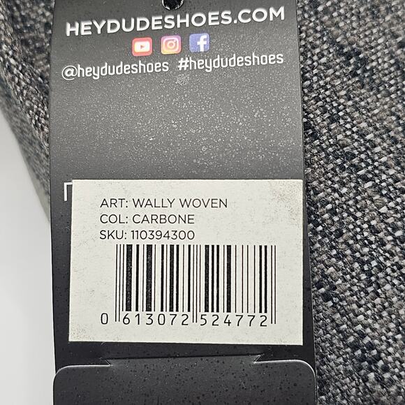 Hey Dude Wally Woven Slip-Ons in Carbone Men's 13 - Picture 11 of 11